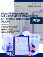 HR Practices of Pawili Dressing Plant