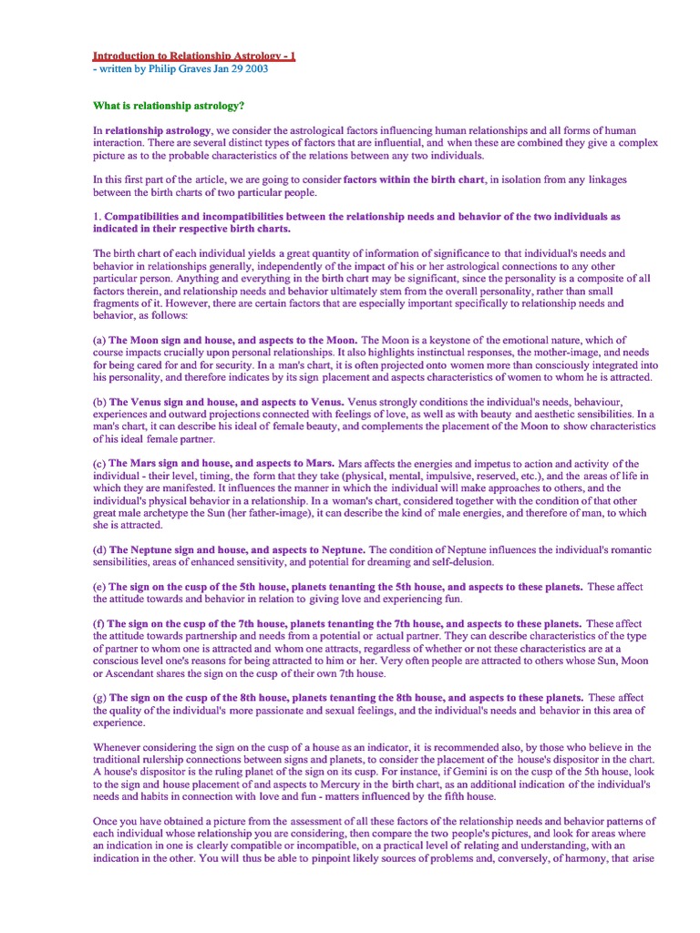 Relationship Astrology PDF In Astrology Astrological Sign