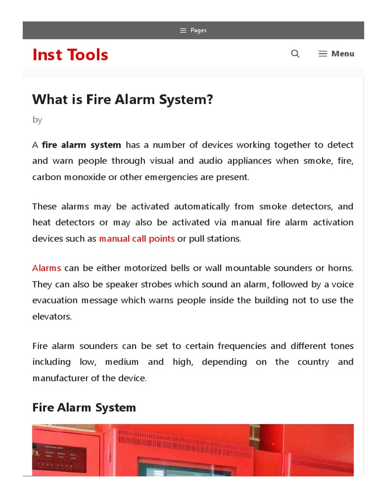 What is Fire Alarm System PDF Equipment Manufactured Goods