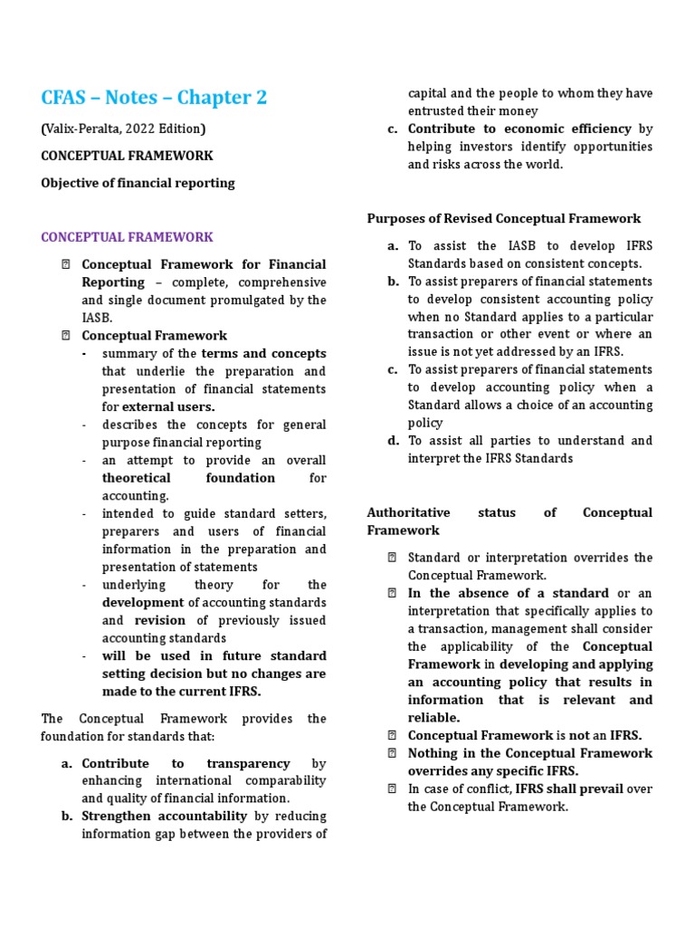 CFAS Notes Chapter 2 Objectives | PDF | Financial Statement ...