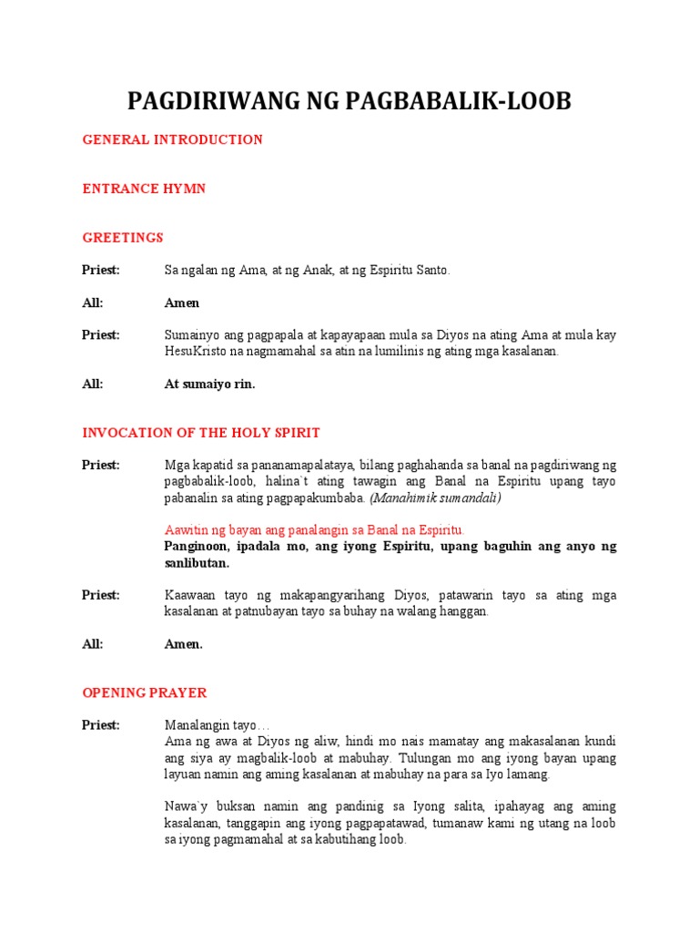 Penitential Celebration | PDF