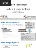 Digital VLSI Design Lecture 5: Logic Synthesis: Semester A, 2016-17 Lecturer: Dr. Adam Teman