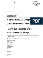 Compañía AQM Copper Inc. Zafranal Project, Peru Technical Report On The Pre-Feasibility Study