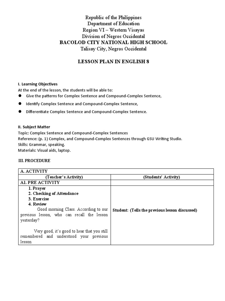 Complex and Compound-Complex Sentences | PDF | Sentence (Linguistics ...