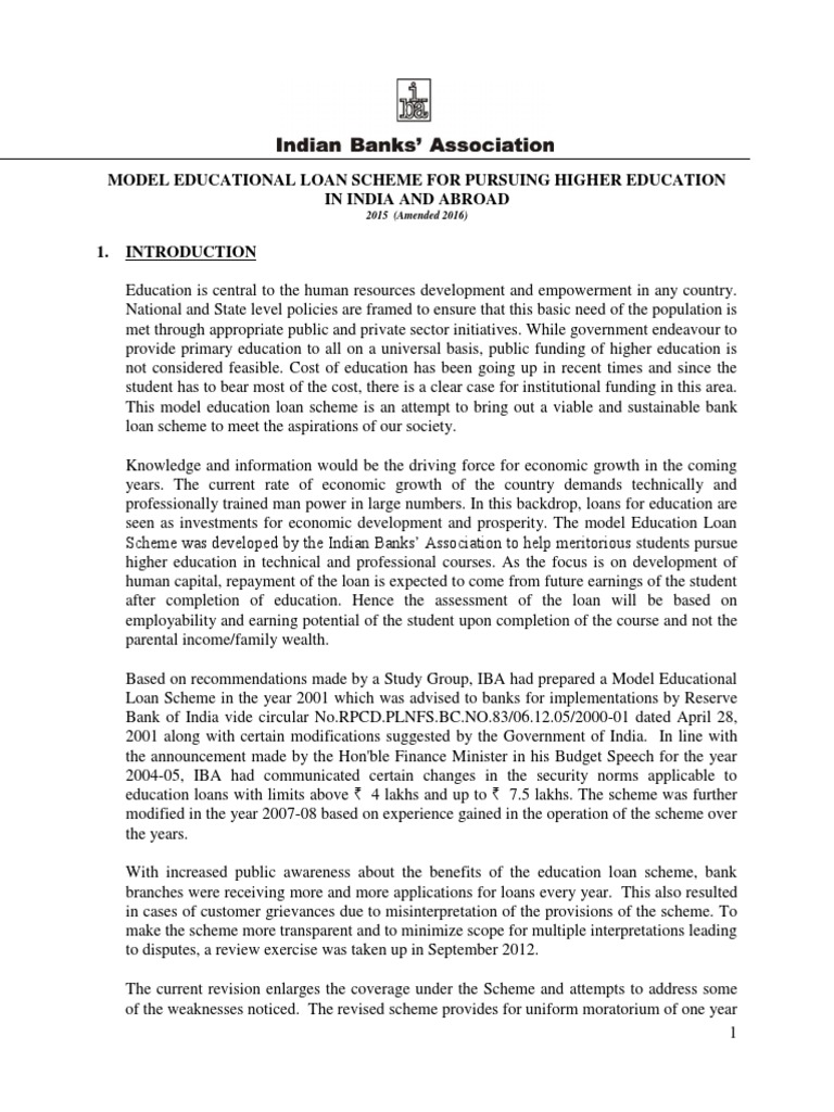 Educational Loan Scheme 2015 (Amended 2016) | PDF | Loans | Student Loan