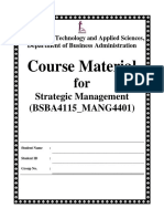 Course Material: Strategic Management (BSBA4115 - MANG4401)