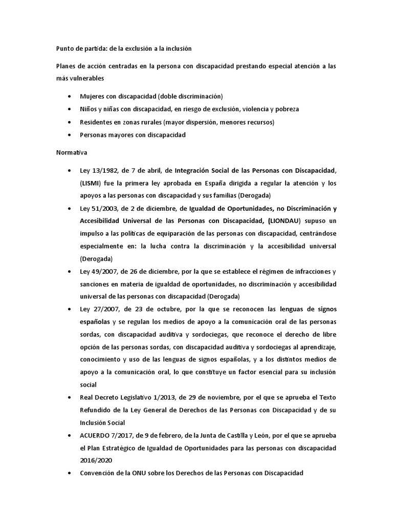 Inclusión y Derechos de Personas con Discapacidad | PDF | Invalidez ...