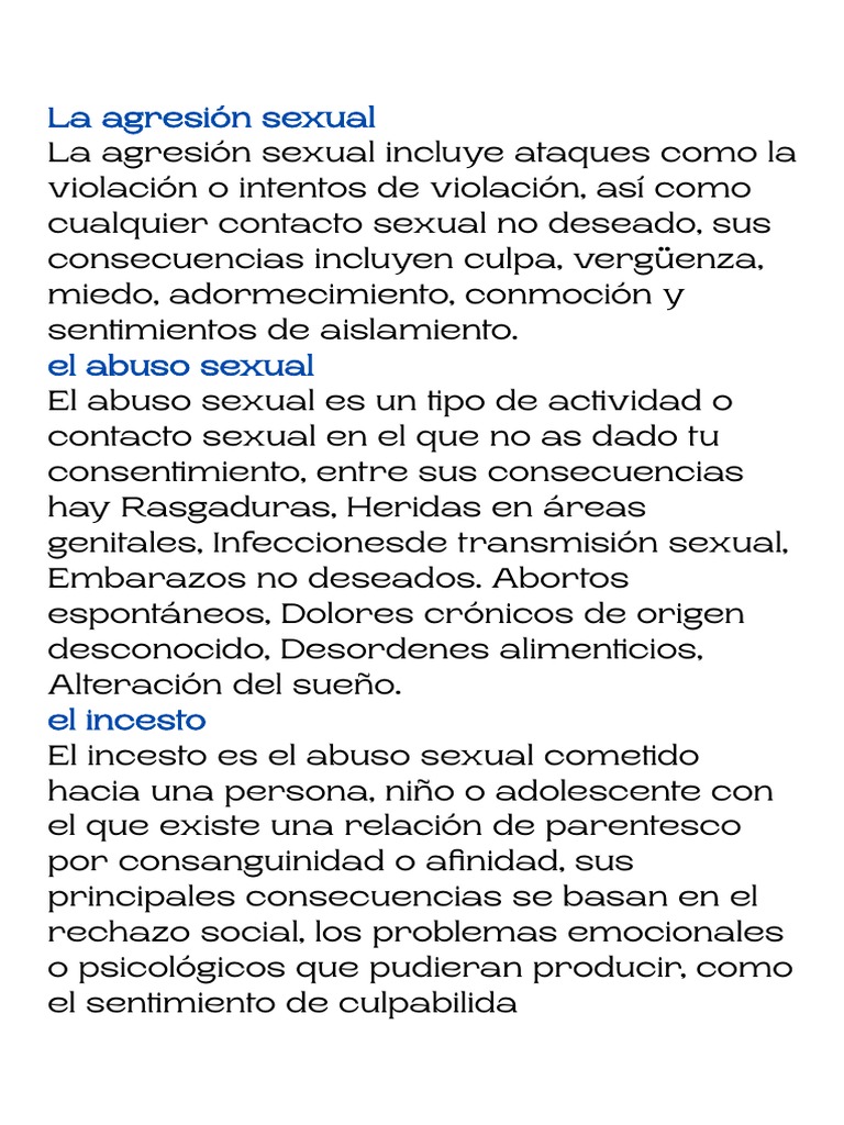 Consecuencias del abuso sexual | PDF | Ciencias sociales | Salud y ...