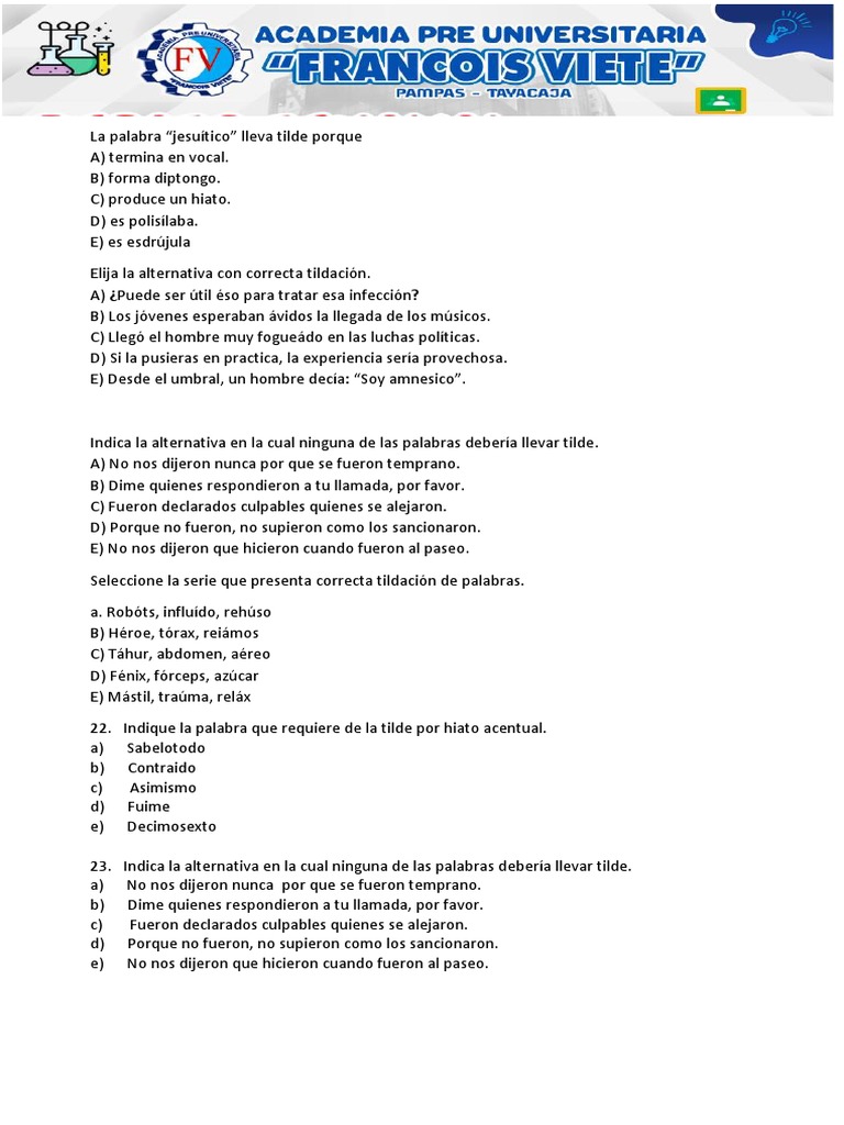 Alternativas de tildación correcta | PDF | Voz humana | Fonética