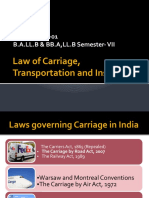 Law of Carriage, Transportation and Insurance: Unit-01, PPT-01 B.A.LL.B & BB.A, LL.B Semester-VII