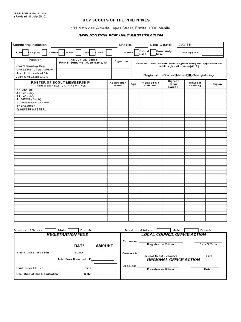 Application For Unit Registration: 181 Natividad Almeda-Lopez Street ...