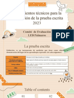 Lineamientos Técnicos para La Elaboración de La Prueba Escrita 2023