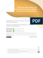 Prácticas Del Profesor de Matemáticas en La Ruralidad Durante El Confinamiento