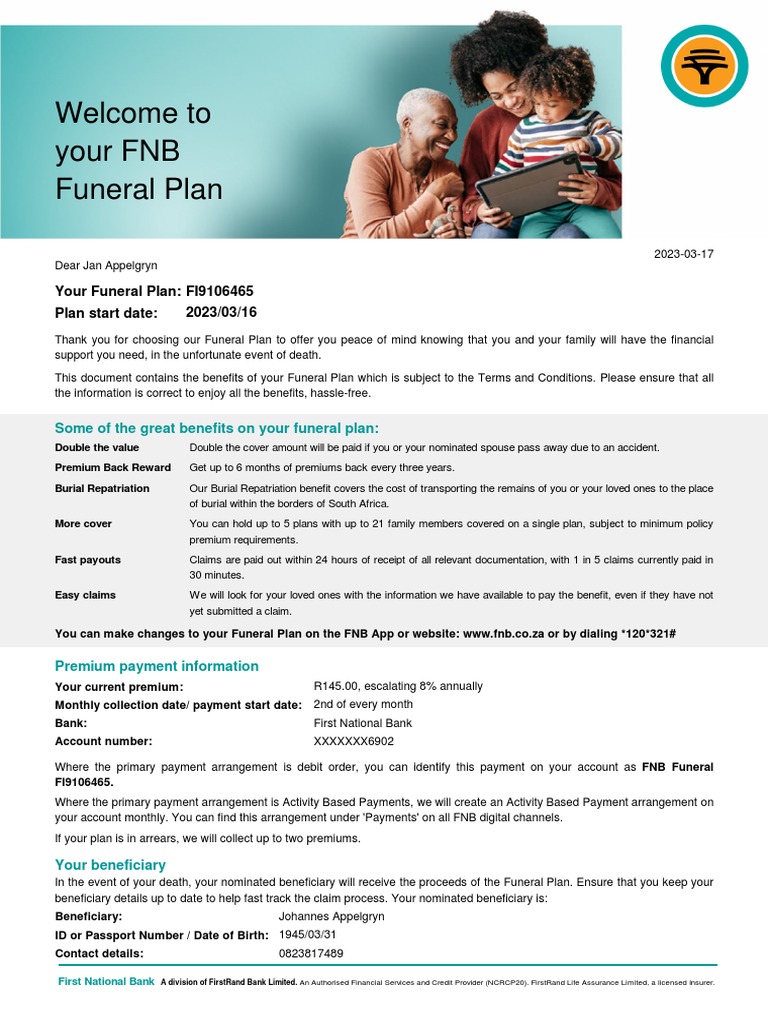 Welcome to your fnb funeral plan pdf insurance life insurance