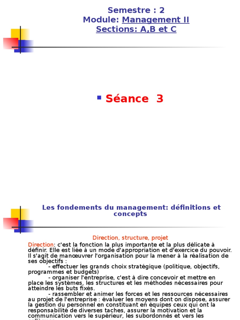 Management : Direction, Structure, Projet | PDF | Gestion stratégique ...