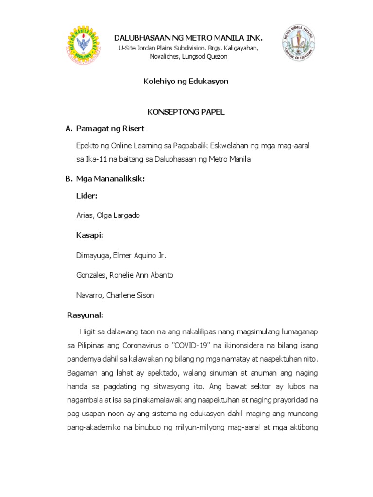 Konseptong-Papel-OERC-2 (2) | PDF
