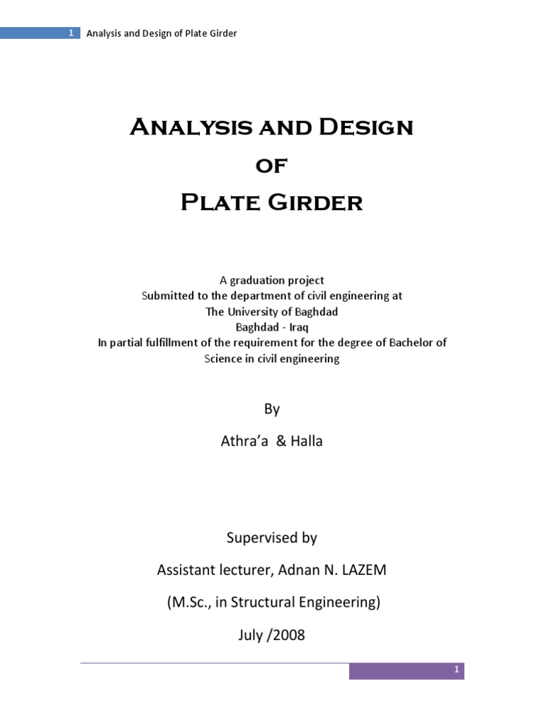 Plate Girder Design and Analysis Guide | PDF | Buckling | Bending