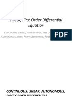 Linear, First Order Differential Equation