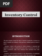 Inventory Control and Methods