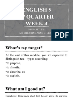 English 5 3 Quarter Week 3: Prepared By: Ms. Khristine Anne O. Ligon