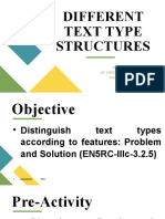 Different Text Type Structures: Prepared By: Ms. Khristine Anne O. Ligon Subject Teacher