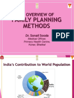 FAMILY PLANNING METHODS OVERVIEW BY DR. SONALI SOODA