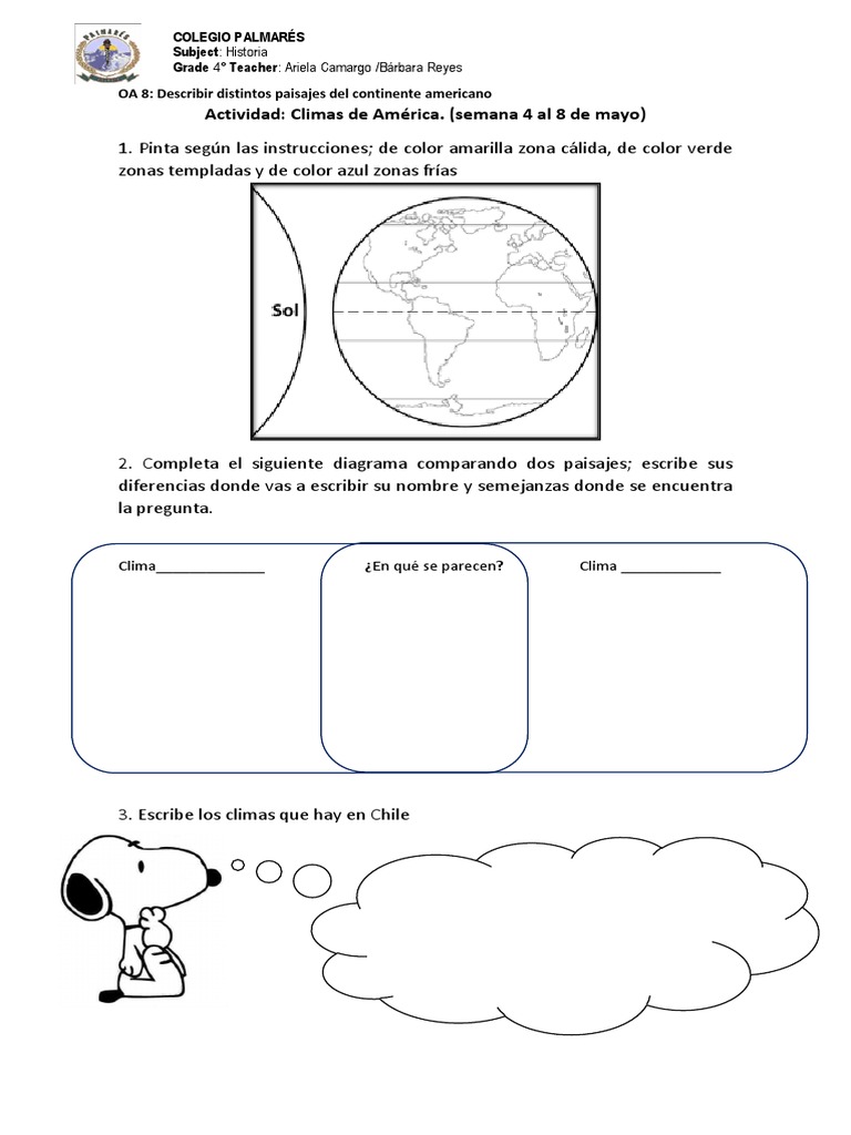 Climas y paisajes de América 4° básico | PDF