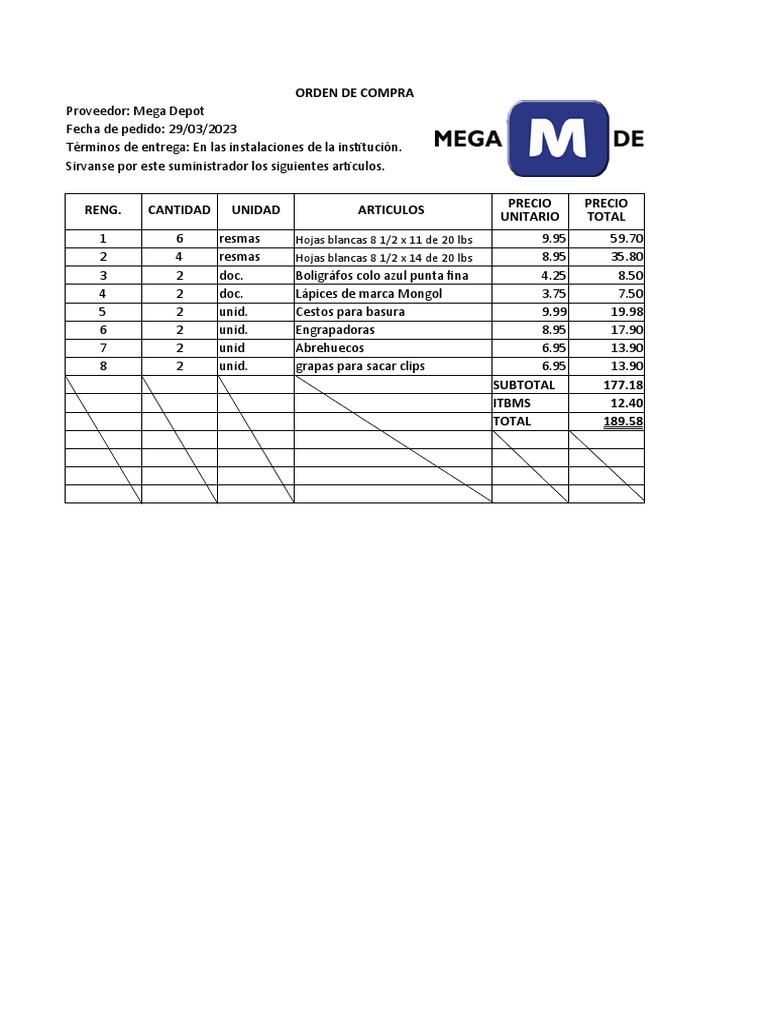 Cotizaciones Office Depot PDF