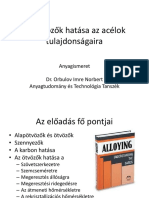 Az Ötvözők Hatása Az Acélok Tulajdonságaira: Anyagismeret Dr. Orbulov Imre Norbert Anyagtudomány És Technológia Tanszék