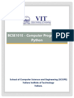 BCSE101E - Computer Programming: Python