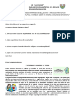 I.E. "Zarumilla" Evaluación Diagnóstica Del Área de Educación Religiosa