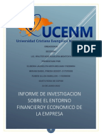 Informe de Investigacion Sobre El Entorno Financieroy Economico de La Empresa