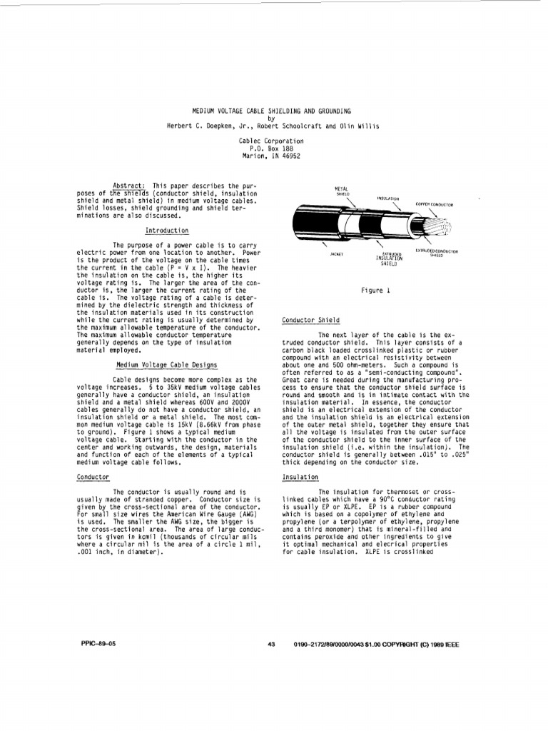 Medium Voltage Cable Shielding Guide | PDF | Electrical Components ...