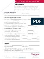 RHDCA Employee Vacation Request Form