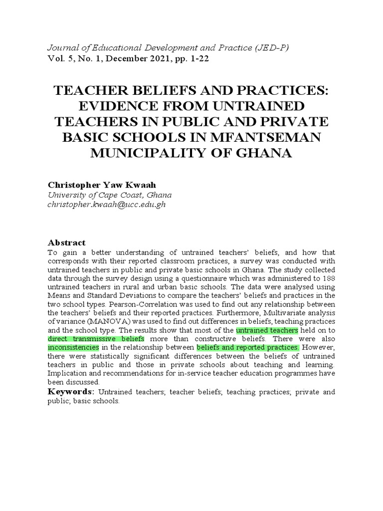 teacher beliefs case study