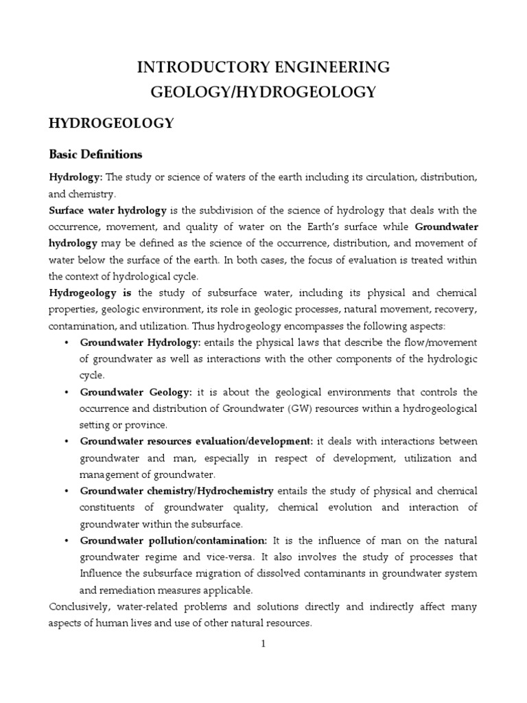 Hydrogeology Pdf Aquifer Porosity
