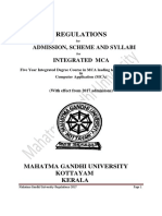 Regulations: Admission, Scheme and Syllabi Integrated Mca