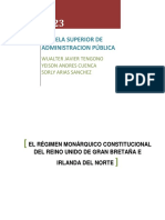 El Régimen Monárquico Constitucional Del Reino Unido de Gran Bretaña e Irlanda Del Norte