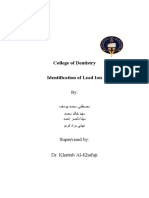 College of Dentistry Identification of Lead Ion: Supervised By: Dr. Khattab Al-Khafaji