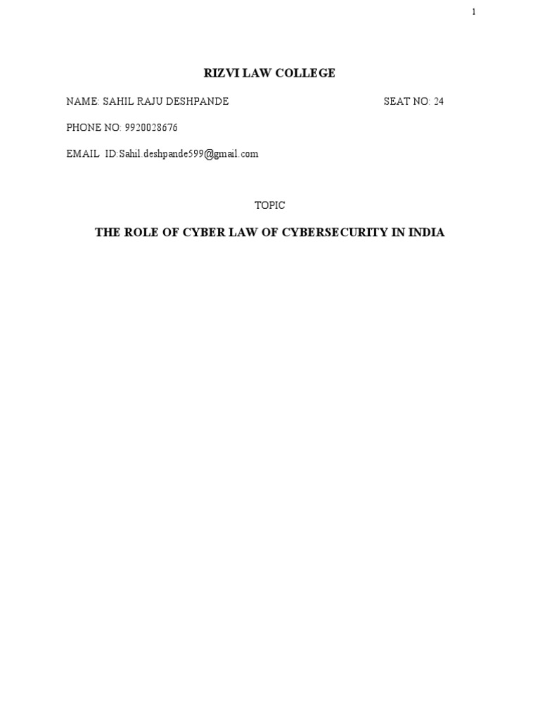 Article Writing Cyber Law PDF Cybercrime Computer Security