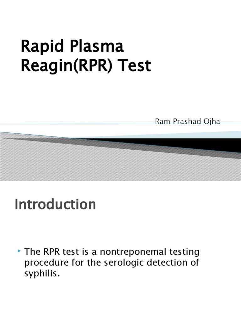What Is A Rapid Plasma Reagin Test
