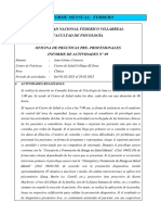 Informe Mensual: Febrero: Universidad Nacional Federico Villarreal Facultad de Psicología