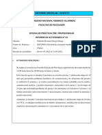 Informe mensual de prácticas de psicología