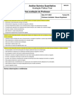 Análise Química Avaliação Final