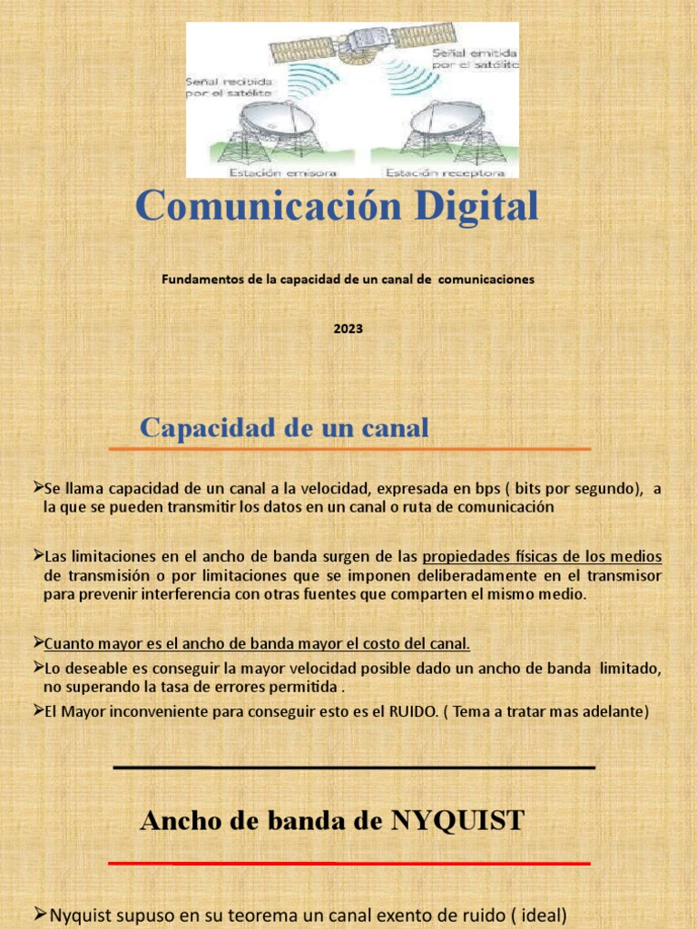 Clase N2 Capacidad de Canal Comunicacion Digital Capacida de Canal ...