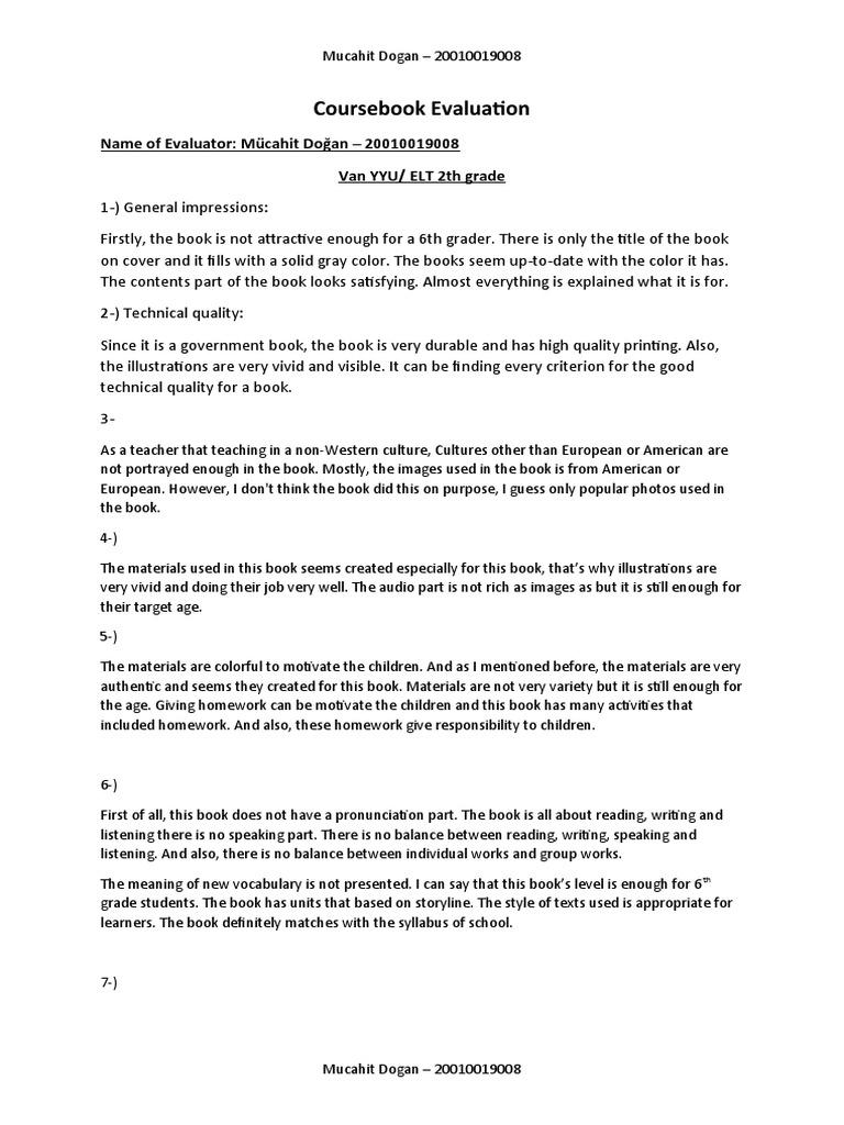 Coursebook Evaluation B Pdf Books Vocabulary