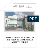 Manual de Procedimientos Del Área de Estadística Y Archivo Clínico