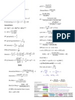 Asset Markets Formula Sheet