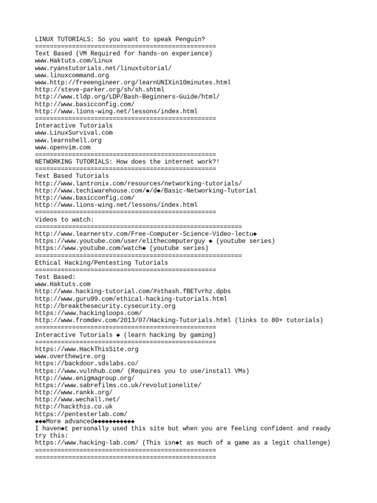 InfoSec Linux Networking Pentest | PDF | Security Hacker | Information ...