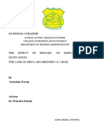 National College: The Effect of Reward On Employees' Motivation: The Case of Meta Abo Brewery S.C (Bgi)